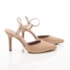 Sapato Scarpin Feminino Charlotte Salto Alto com Brilho Strass Nude