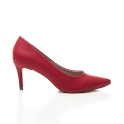 Sapato Scarpin Feminino Deise Bico Fino Salto Baixo Vermelho