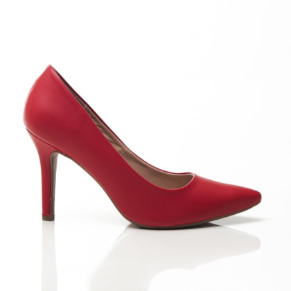 Sapato Scarpin Feminino Denise Bico Fino Salto Alto Vermelho