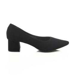 Sapato Scarpin Feminino Evelyn Bico Fino Salto Baixo Preto