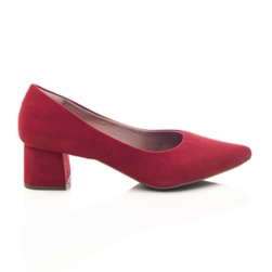 Sapato Scarpin Feminino Evelyn Bico Fino Salto Baixo Vermelho