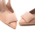 Sapato Scarpin Feminino Lourdes Salto Fino com Brilho Strass Nude