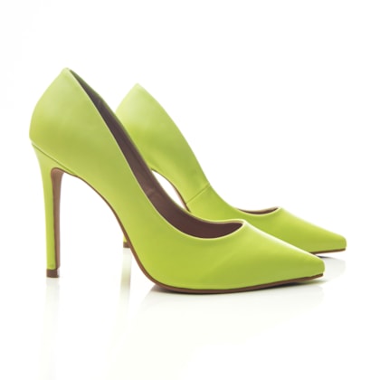 Sapato Scarpin Feminino Rosalinda Salto Alto Verde Lemon