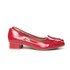 Sapato Scarpin Feminino Salto Baixo com Aplique de Bolinhas Vermelho