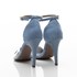 Sapato Scarpin Feminino Suzana Vinil com Amarração Salto Alto   Azul Claro