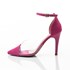 Sapato Scarpin Feminino Suzana Vinil com Amarração Salto Alto Pink