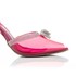 Sapato Scarpin Feminino Suzi Transparente Vinil com Laço Strass Pink