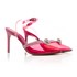 Sapato Scarpin Feminino Suzi Transparente Vinil com Laço Strass Pink 34