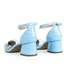 Sapato Scarpin Kate Salto Baixo Coração com Transparência em Vinil Azul Claro