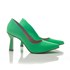 Sapato Scarpin Marina Feminino Salto Fino Baixo em Napa Verde Neon 34