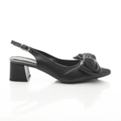 Produto Sapato Scarpin Slingback Tereza com Laço Bico Fino Preto