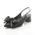 Sapato Scarpin Slingback Tereza com Laço Bico Fino Preto