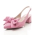 Sapato Scarpin Slingback Tereza com Laço Bico Fino Rosa