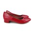 Sapato Social com Fivela Salto Baixo Quadrado Vermelho