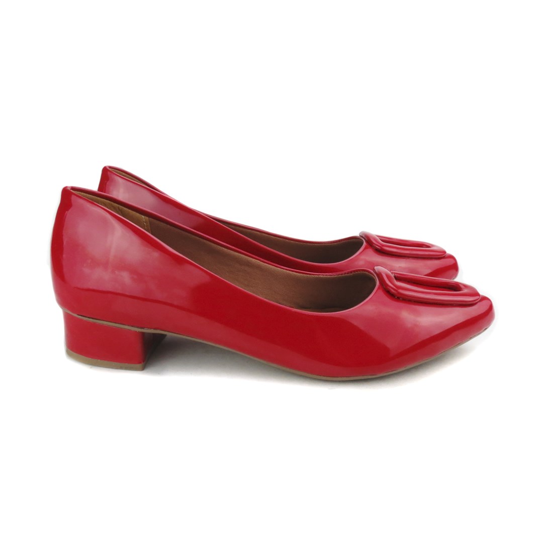 sapato social feminino vermelho