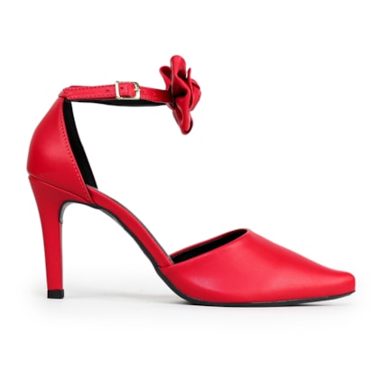 SCARPIN FEMININO ISÍS COM LAÇO REMOVIVÉL VERMELHO