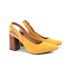 Scarpin Sapato Feminino Salto Grosso Lançamento Amarelo