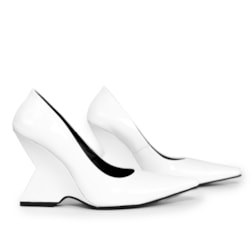 SCARPIN TAMIRIS SALTO GEOMÉTRICO BRANCO