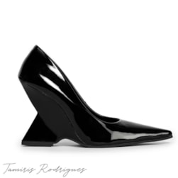 SCARPIN TAMIRIS SALTO GEOMÉTRICO PRETO