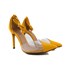Scarpin Transparente De Amarrar Sapato Salto Alto Blogueira  Ouro