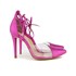 Scarpin Transparente De Amarrar Sapato Vinil Salto Alto  Pink