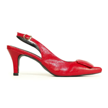 SLINGBACK FEMININO LUÍSA SALTO BAIXO VERMELHO