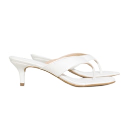 Tamanco Feminino Glaucia Salto Baixo em Napa Off White