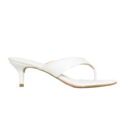 Tamanco Feminino Glaucia Salto Baixo em Napa Off White