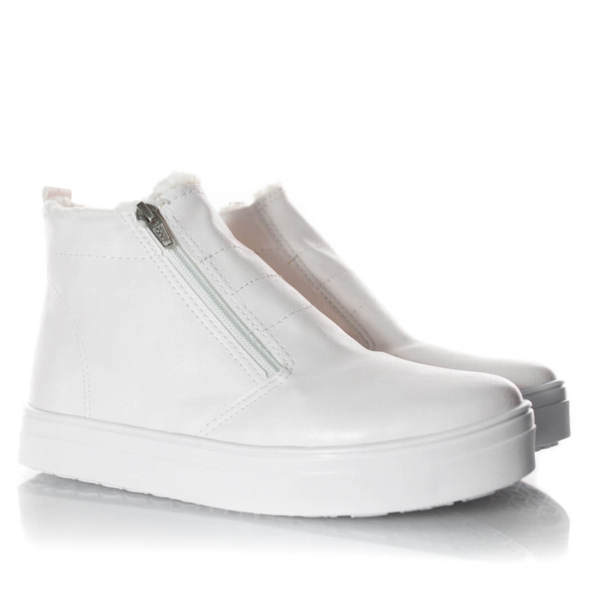 Tênis Botinha Feminino Couro Zíper Caramelo | Lafiume