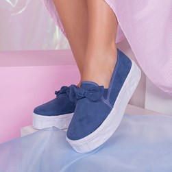 Tênis Feminino Iate Leticia Shoes com Laço Azul