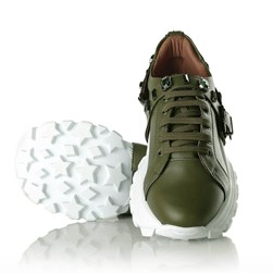 Tênis Pedraria Flashtrek Chucky Sneakers Sola Alta Lançamento Verde Militar